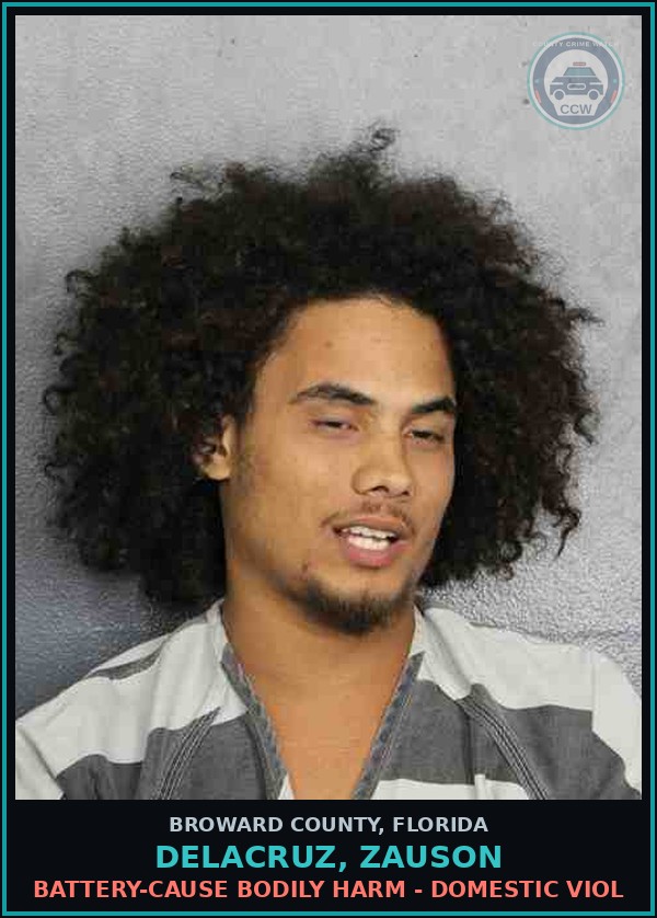 Booking mugshot of DELACRUZ, ZAUSON in Broward County