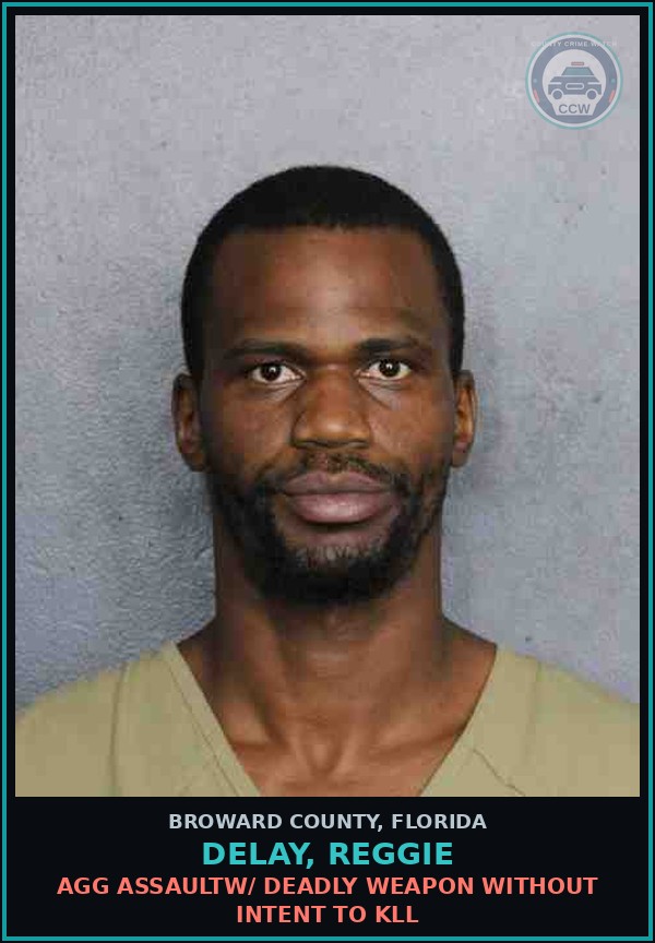 Booking mugshot of DELAY, REGGIE in Broward County