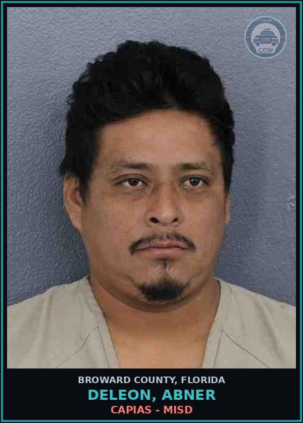 Booking mugshot of DELEON, ABNER in Broward County