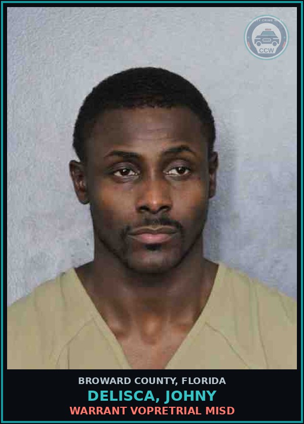 Booking mugshot of DELISCA, JOHNY in Broward County