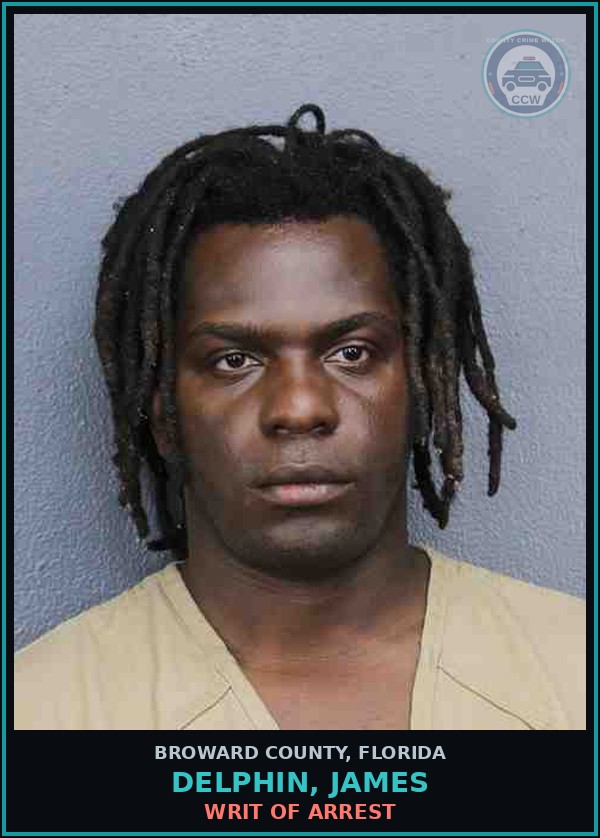 Booking mugshot of DELPHIN, JAMES in Broward County