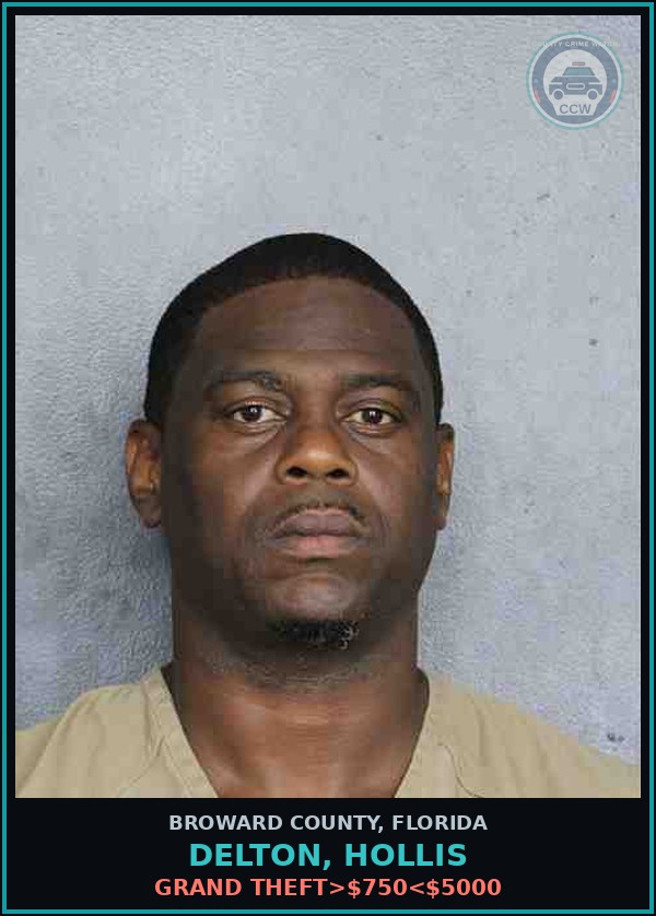 Booking mugshot of DELTON, HOLLIS in Broward County