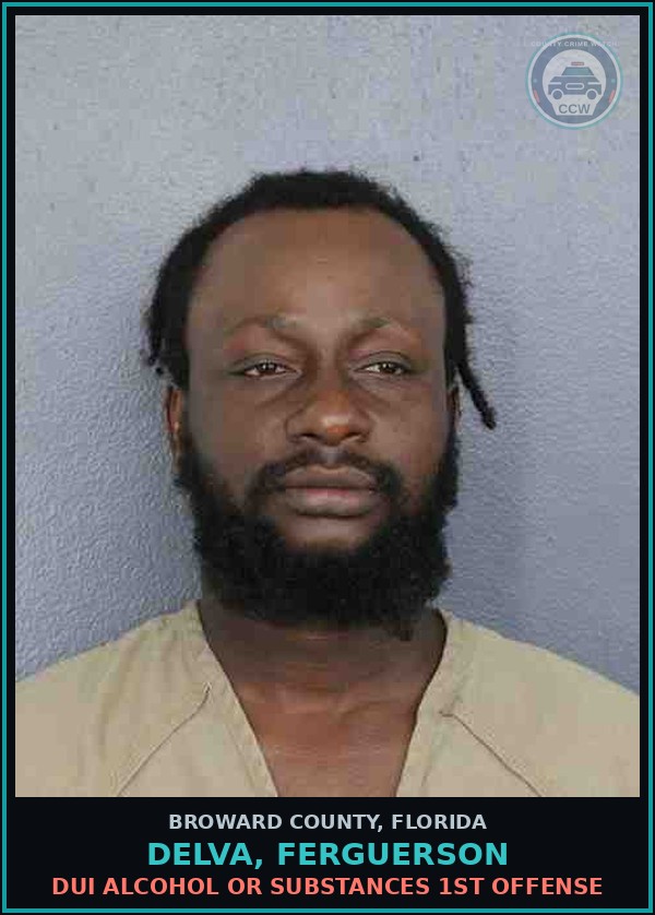 Booking mugshot of DELVA, FERGUERSON in Broward County