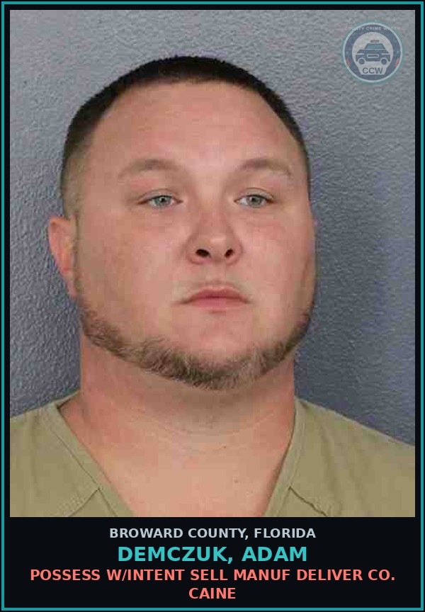 Booking mugshot of DEMCZUK, ADAM in Broward County