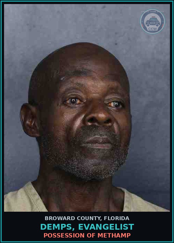 Booking mugshot of DEMPS, EVANGELIST in Broward County
