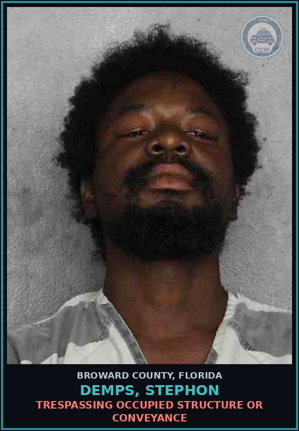 Booking mugshot of DEMPS, STEPHON in Broward County
