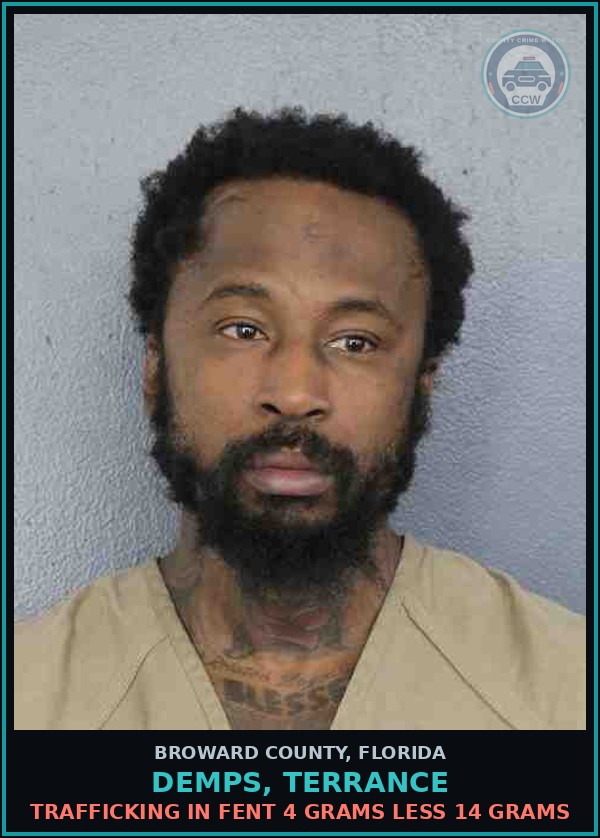 Booking mugshot of DEMPS, TERRANCE in Broward County