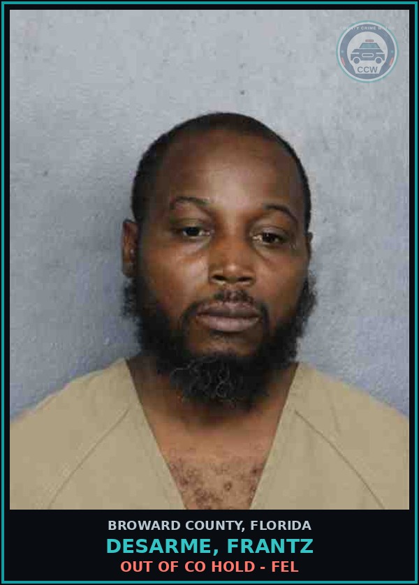 Booking mugshot of DESARME, FRANTZ in Broward County