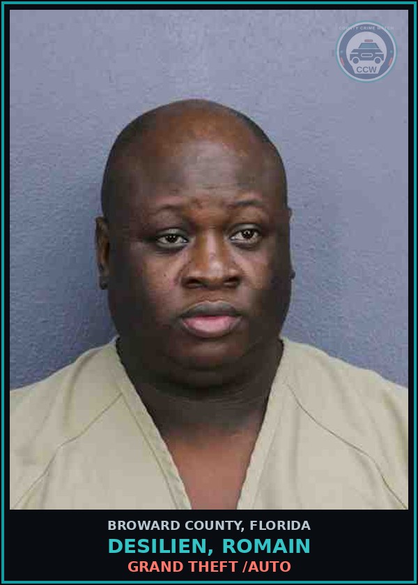 Booking mugshot of DESILIEN, ROMAIN in Broward County