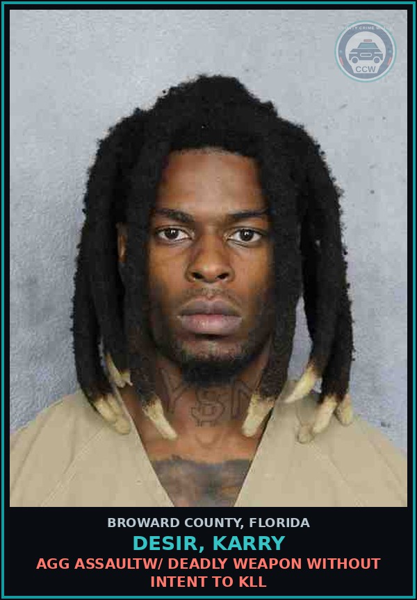 Booking mugshot of DESIR, KARRY in Broward County