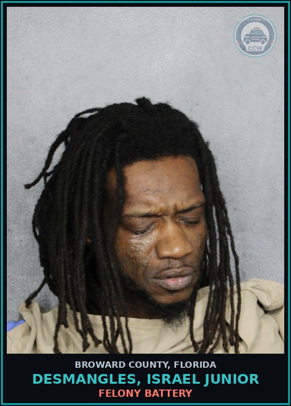 Booking mugshot of DESMANGLES, ISRAEL JUNIOR in Broward County