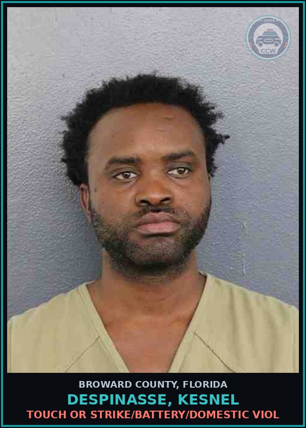 Booking mugshot of DESPINASSE, KESNEL in Broward County