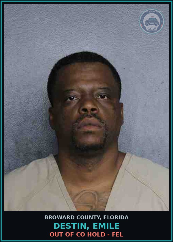 Booking mugshot of DESTIN, EMILE in Broward County