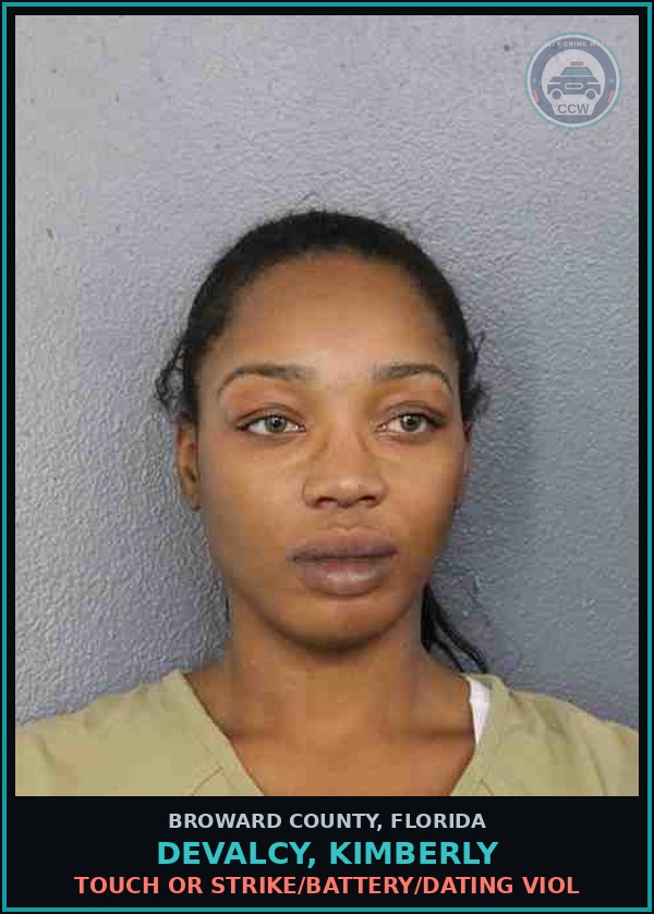Booking mugshot of DEVALCY, KIMBERLY in Broward County
