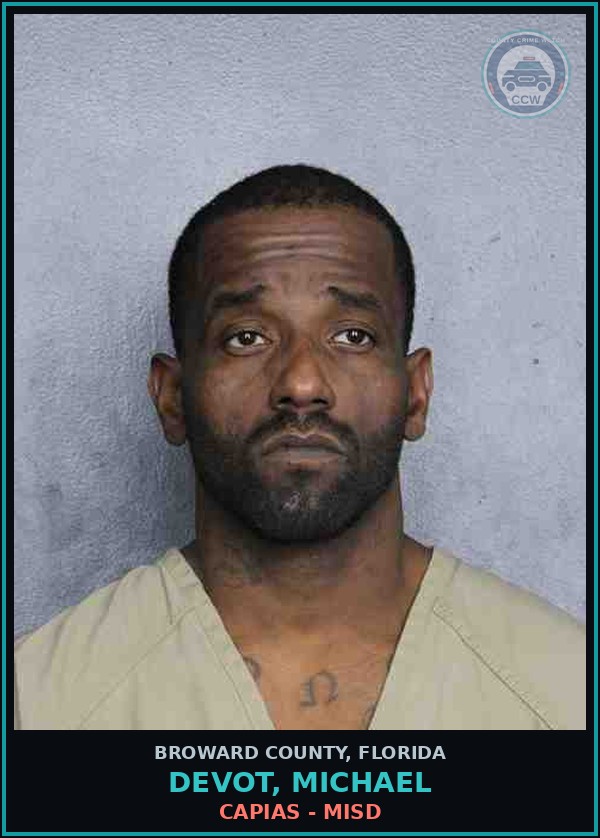 Booking mugshot of DEVOT, MICHAEL in Broward County