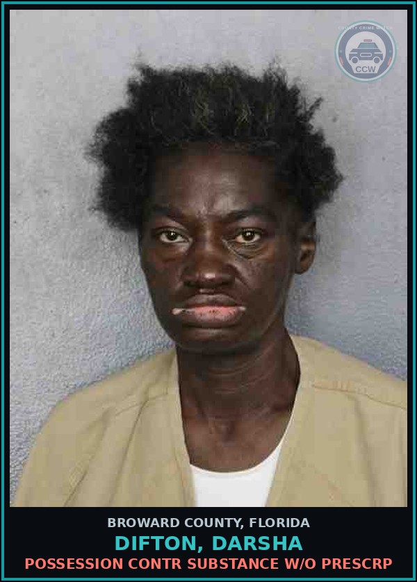 Booking mugshot of DIFTON, DARSHA in Broward County