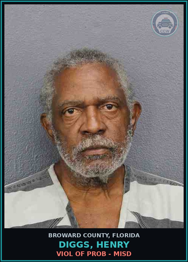 Booking mugshot of DIGGS, HENRY in Broward County