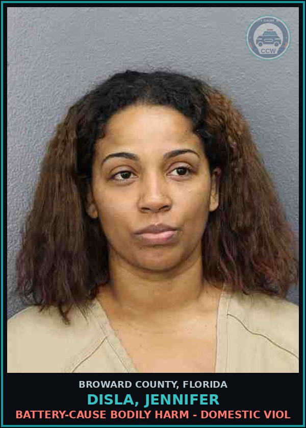 Booking mugshot of DISLA, JENNIFER in Broward County