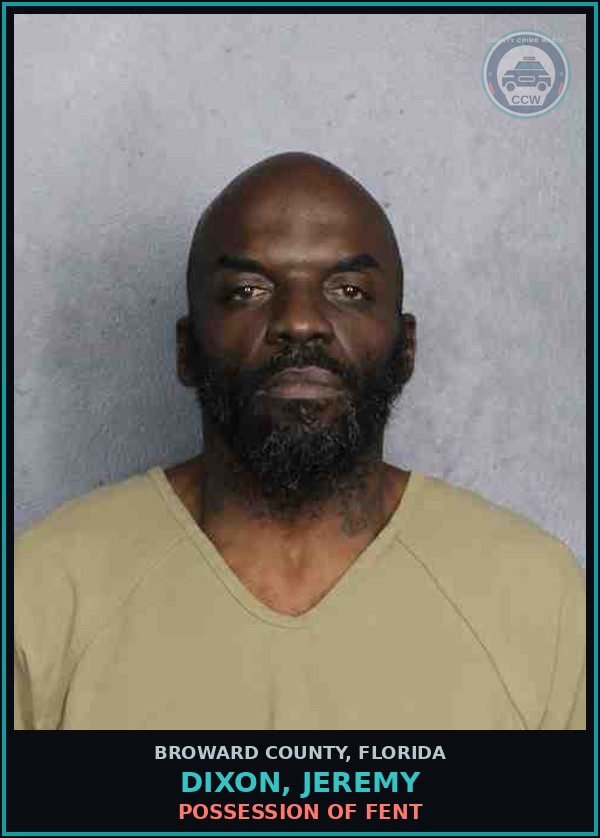 Booking mugshot of DIXON, JEREMY in Broward County