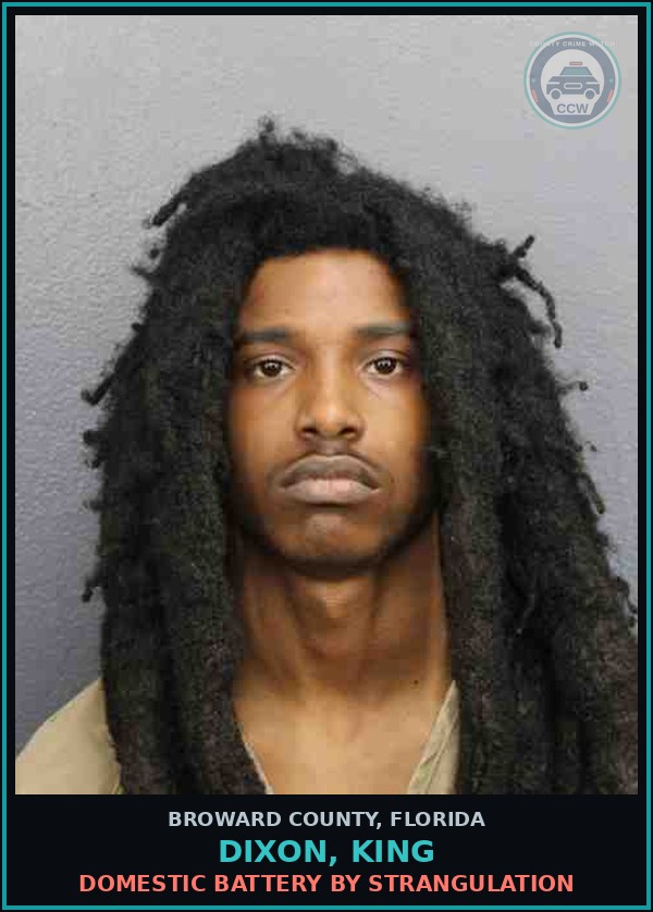 Booking mugshot of DIXON, KING in Broward County