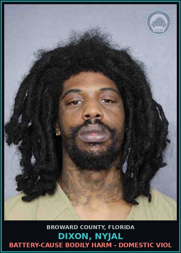 Booking mugshot of DIXON, NYJAL in Broward County