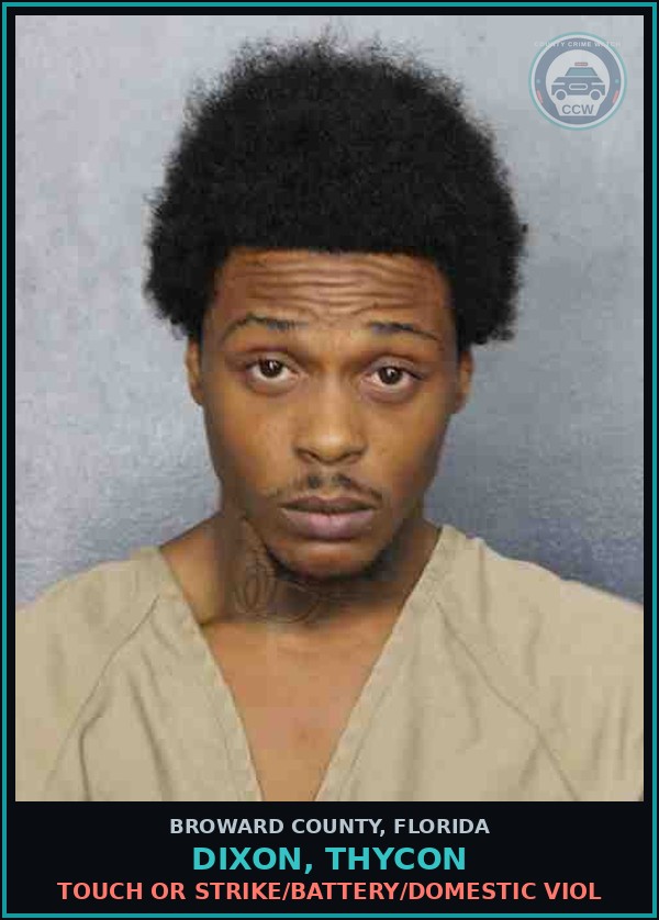 Booking mugshot of DIXON, THYCON in Broward County