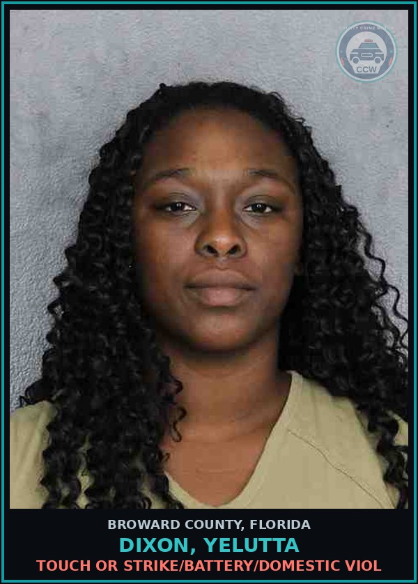 Booking mugshot of DIXON, YELUTTA in Broward County