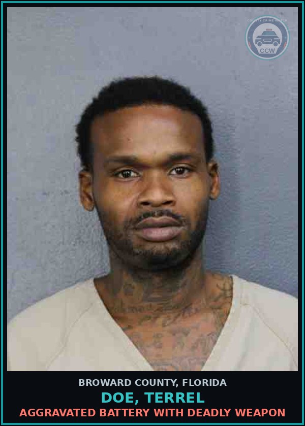 Booking mugshot of DOE, TERREL in Broward County