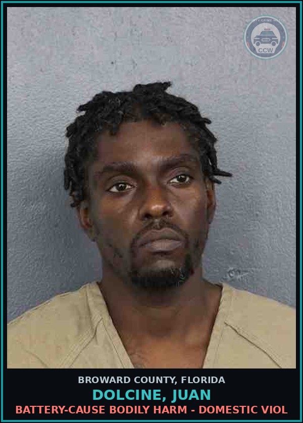 Booking mugshot of DOLCINE, JUAN in Broward County