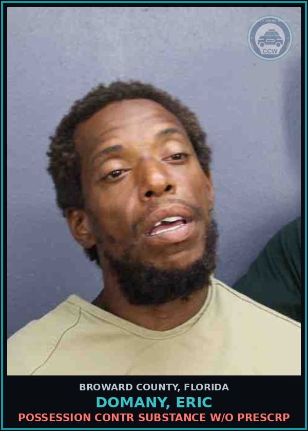 Booking mugshot of DOMANY, ERIC in Broward County