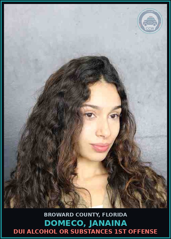 Booking mugshot of DOMECO, JANAINA in Broward County