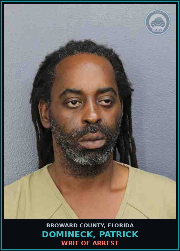 Booking mugshot of DOMINECK, PATRICK in Broward County