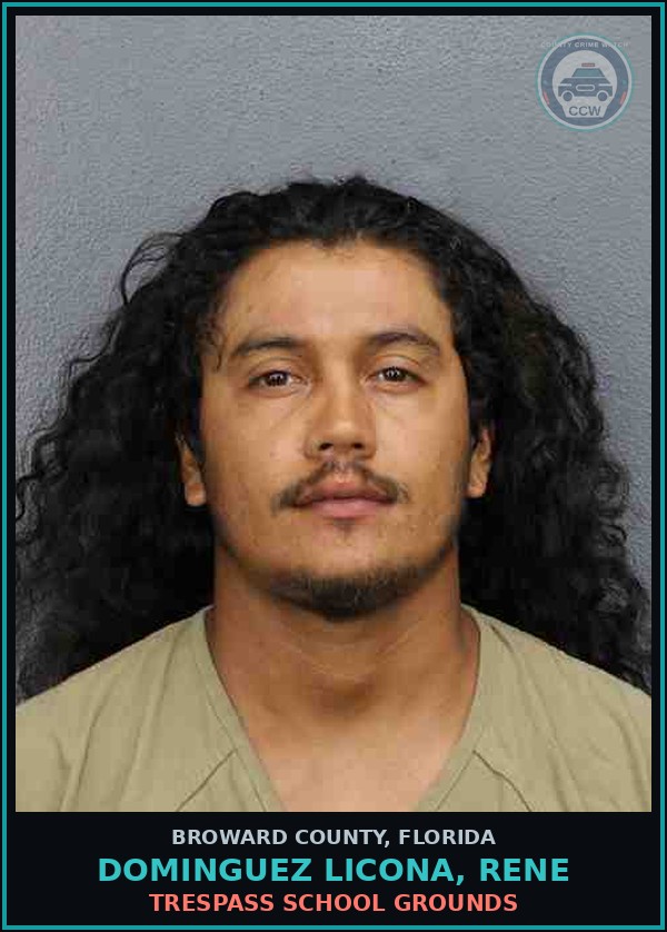 Booking mugshot of DOMINGUEZ LICONA, RENE in Broward County