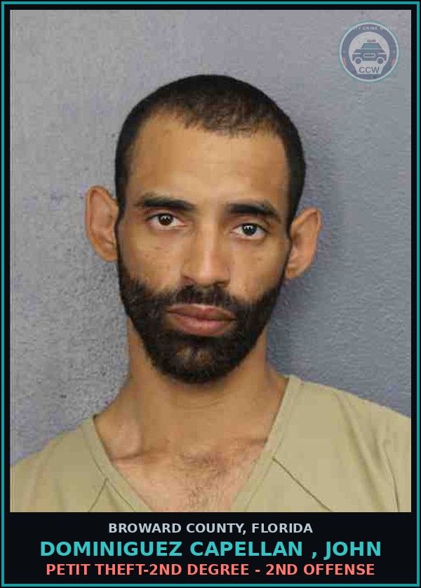 Booking mugshot of DOMINIGUEZ CAPELLAN , JOHN in Broward County