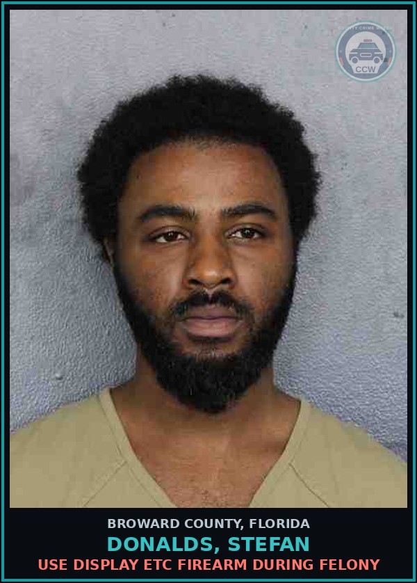 Booking mugshot of DONALDS, STEFAN in Broward County