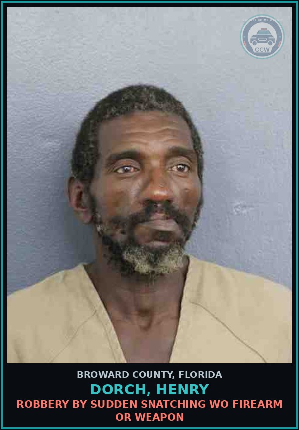 Booking mugshot of DORCH, HENRY in Broward County