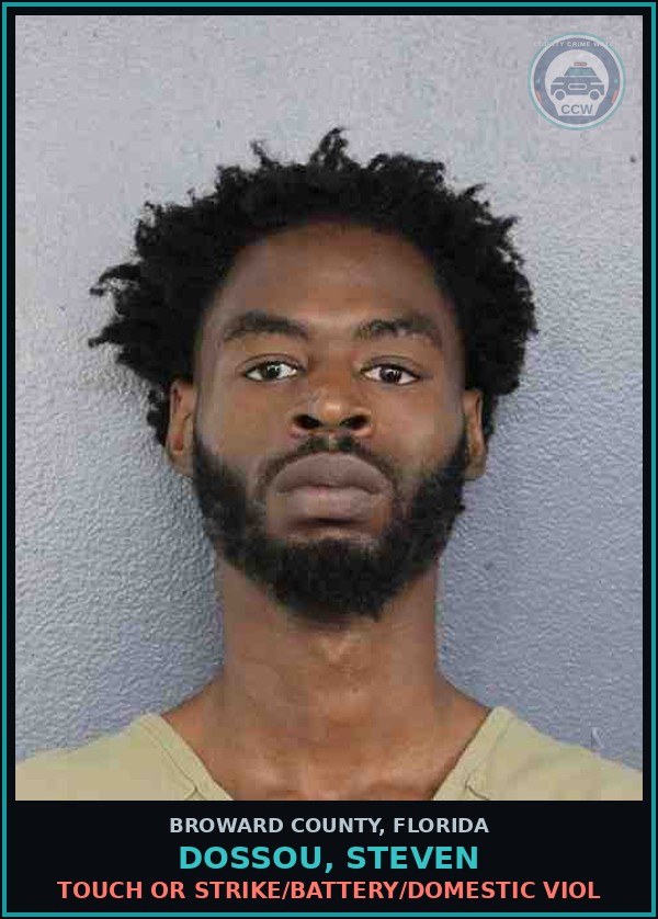 Booking mugshot of DOSSOU, STEVEN in Broward County