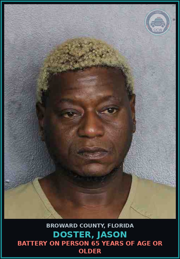 Booking mugshot of DOSTER, JASON in Broward County