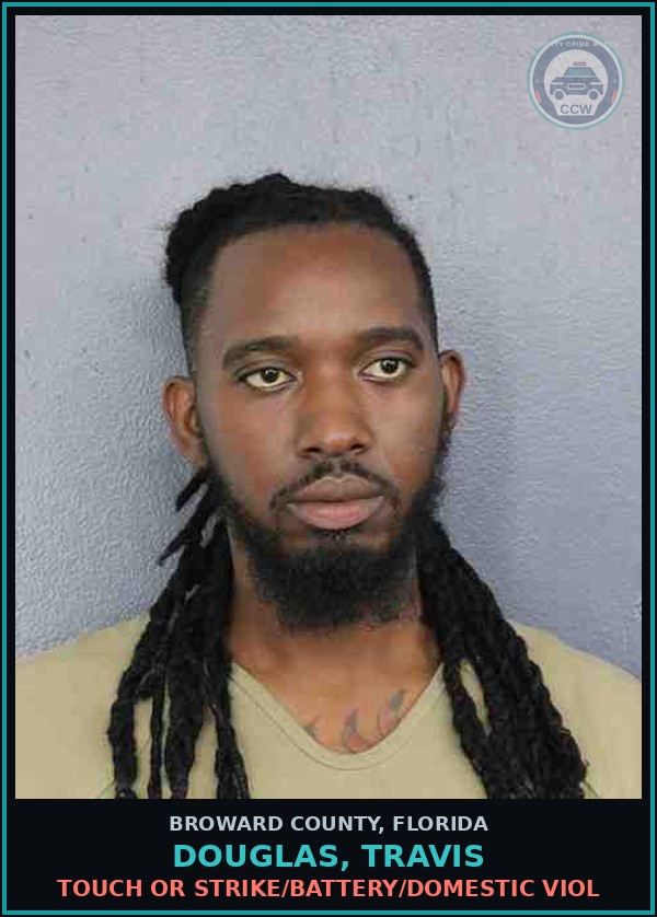 Booking mugshot of DOUGLAS, TRAVIS in Broward County