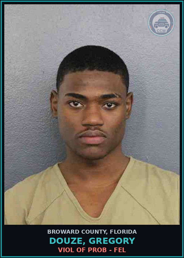 Booking mugshot of DOUZE, GREGORY in Broward County