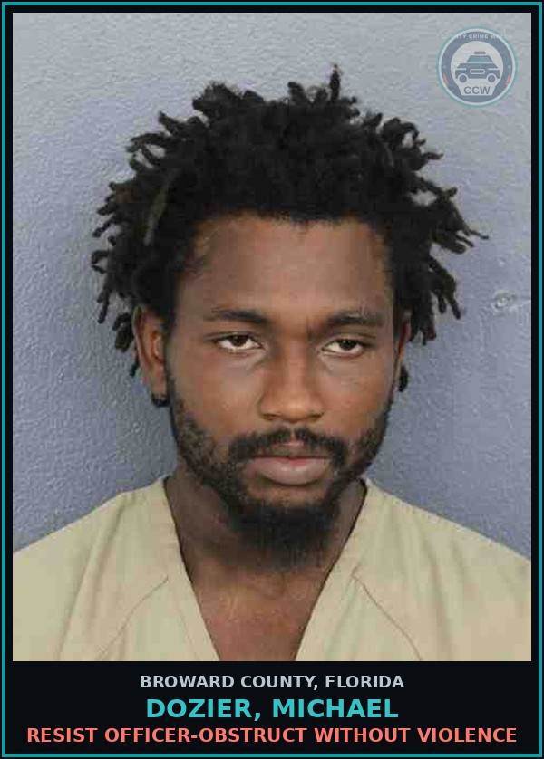 Booking mugshot of DOZIER, MICHAEL in Broward County