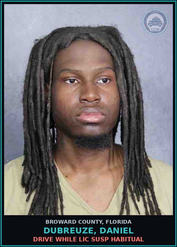 Booking mugshot of DUBREUZE, DANIEL in Broward County