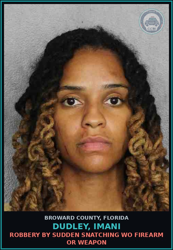 Booking mugshot of DUDLEY, IMANI in Broward County