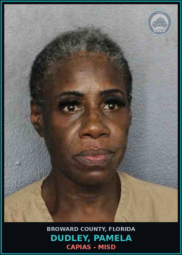 Booking mugshot of DUDLEY, PAMELA in Broward County