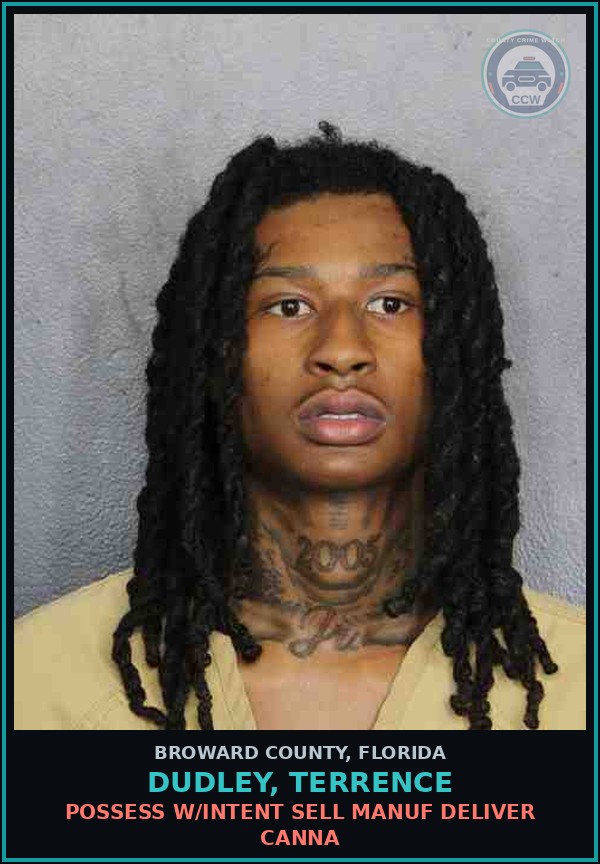 Booking mugshot of DUDLEY, TERRENCE in Broward County