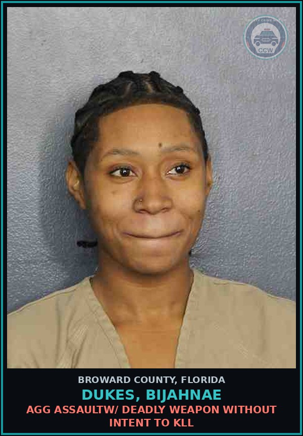 Booking mugshot of DUKES, BIJAHNAE in Broward County