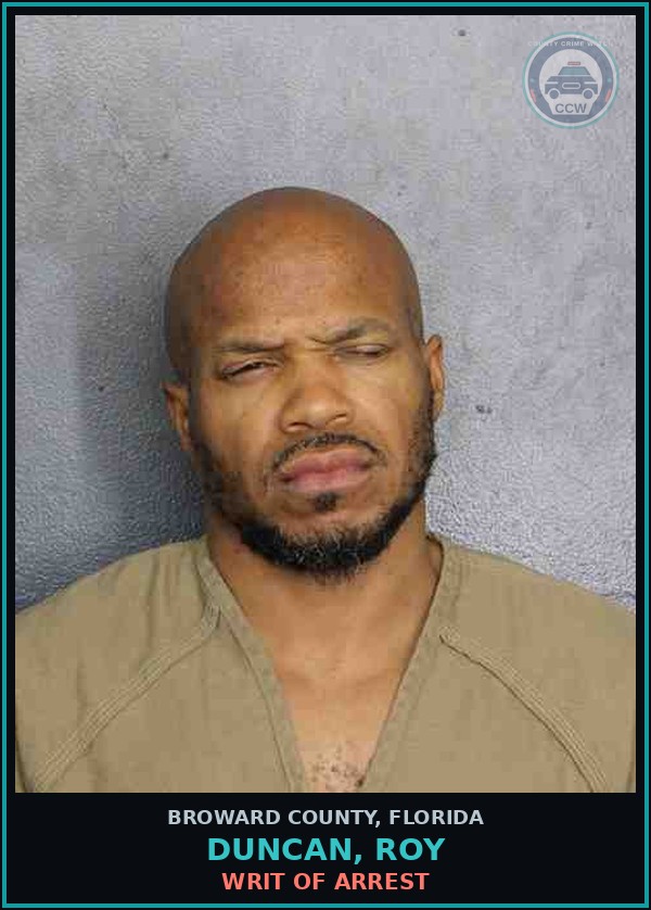 Booking mugshot of DUNCAN, ROY in Broward County