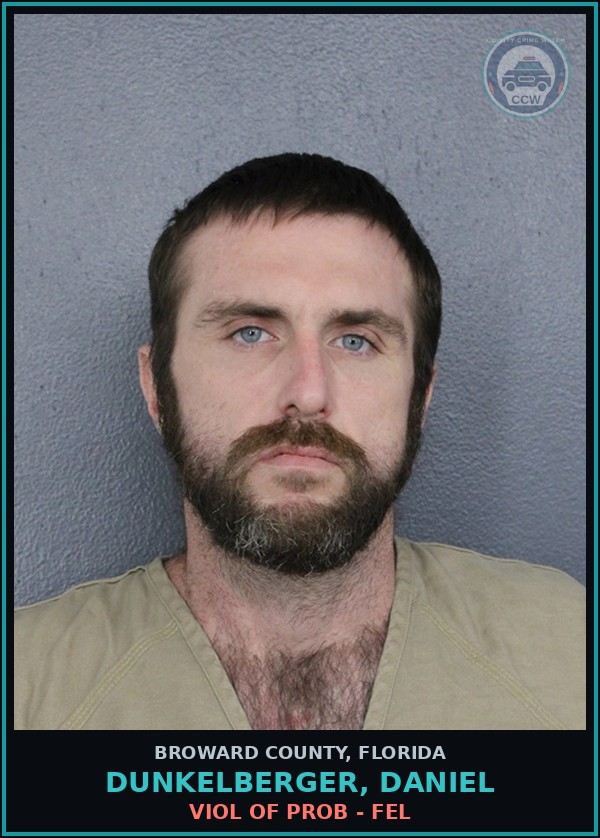 Booking mugshot of DUNKELBERGER, DANIEL in Broward County