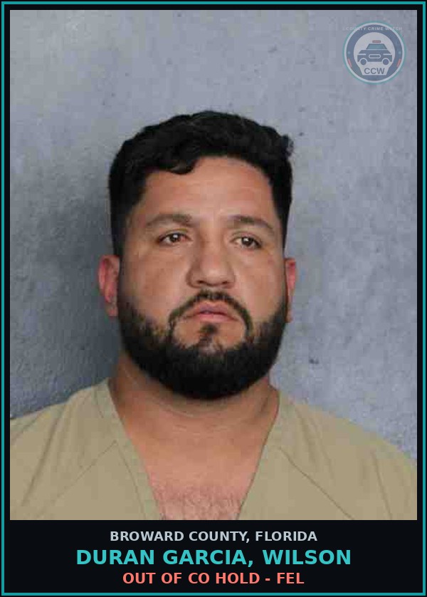 Booking mugshot of DURAN GARCIA, WILSON in Broward County