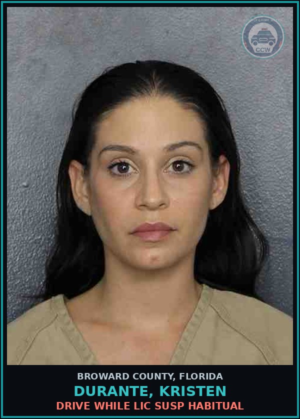 Booking mugshot of DURANTE, KRISTEN in Broward County